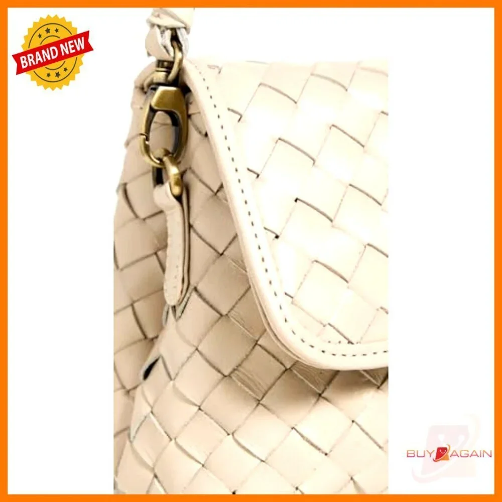 Mini Leather Shoulder Bag, Adjustable Strap, Fold-Over Flap